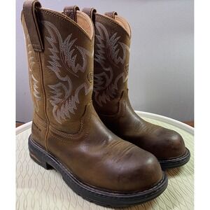 Ariat‎ Women's Leather Composite Toe ASTM Work Cowgirl Cowboy Boot  Brown SZ 7